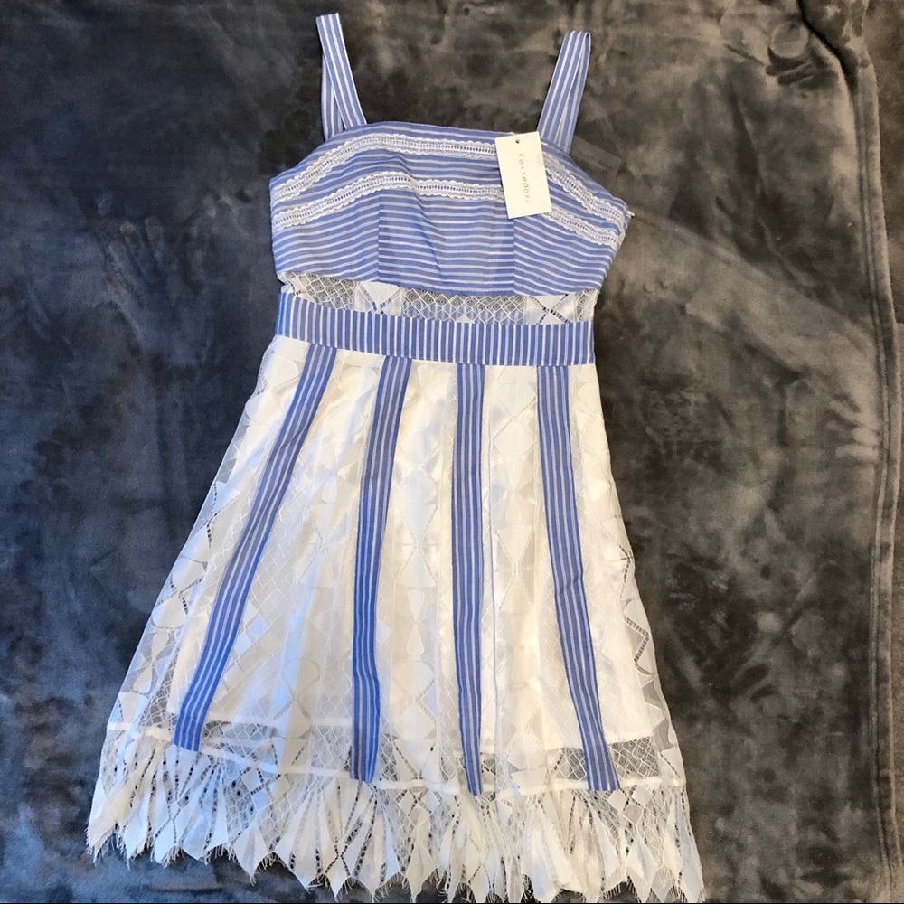 Blue and White Dress